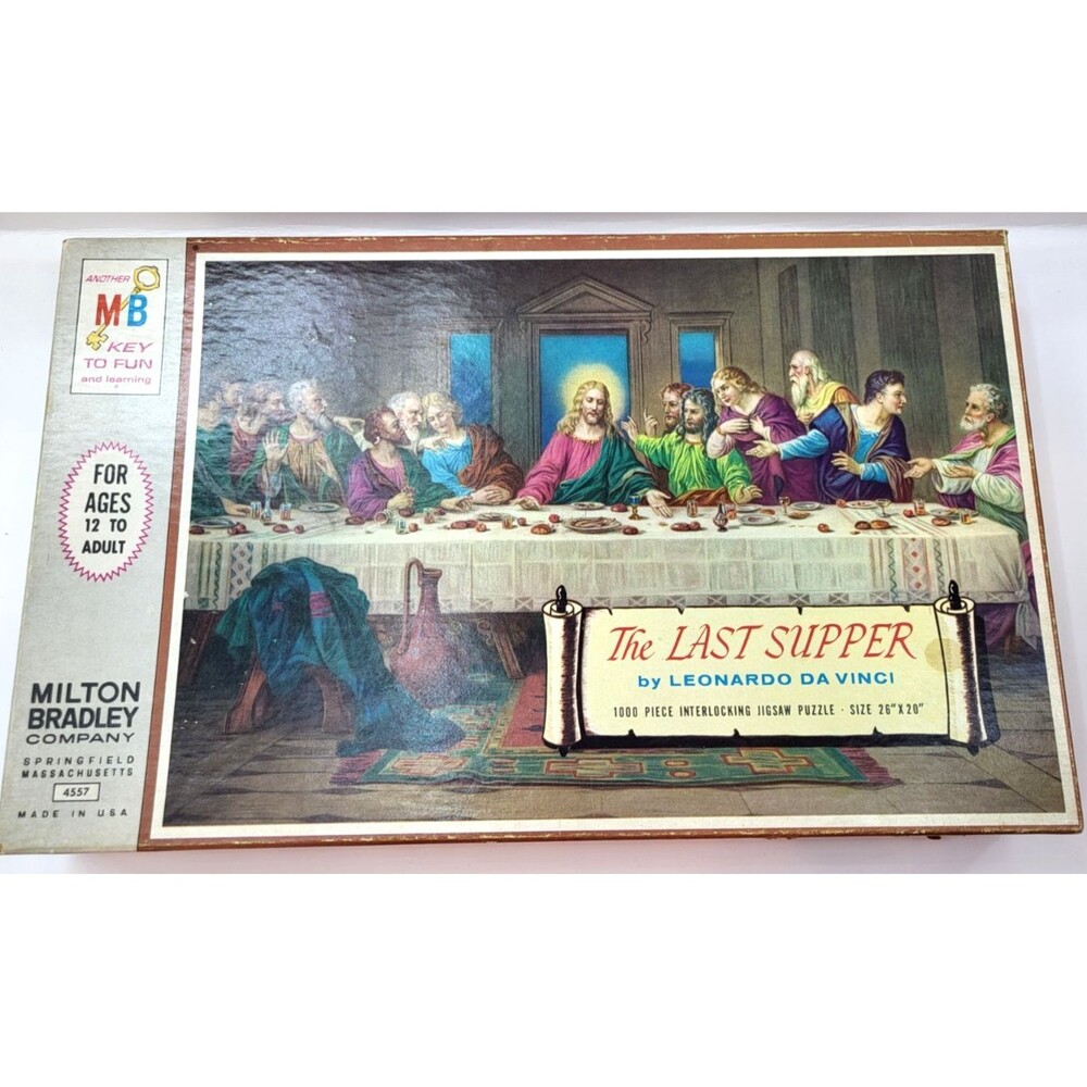 Vintage Milton Bradley 1000 PC Puzzle "The Last Supper" Leonardo Da Vinci 4557